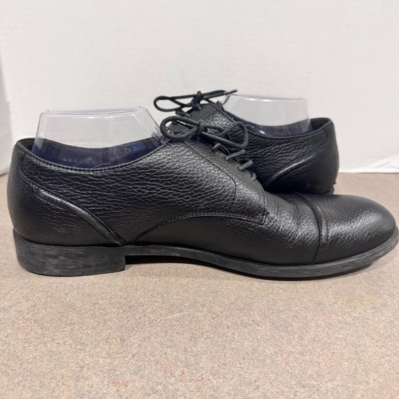 Ermenegildo Zegna Black Siena Flex Captoe Deerskin Derby Size 9 Dress Shoe Italy main image 9